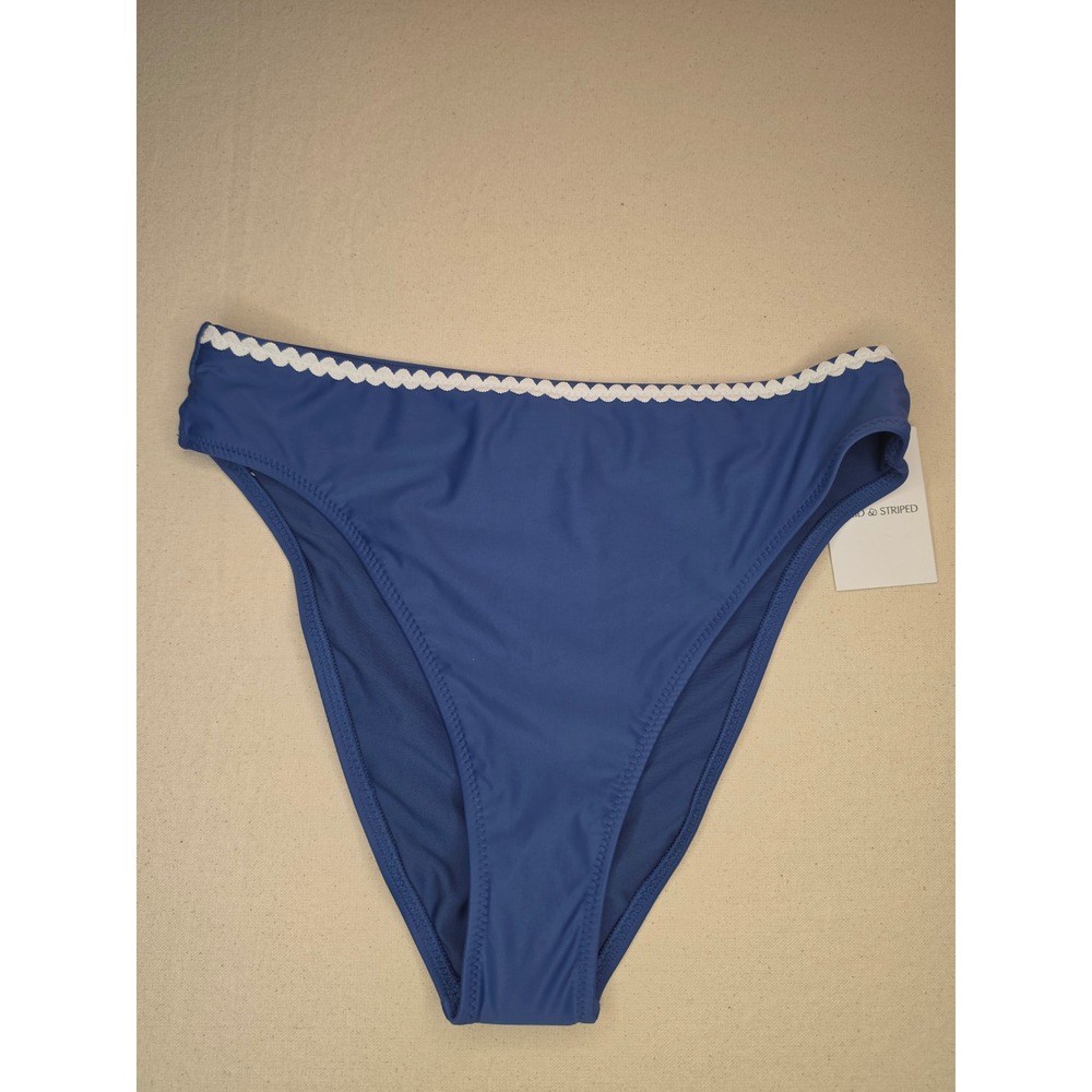 Solid & Striped Rick Rack Bikini Bottom Blue Large NWT - Picture 1 of 2